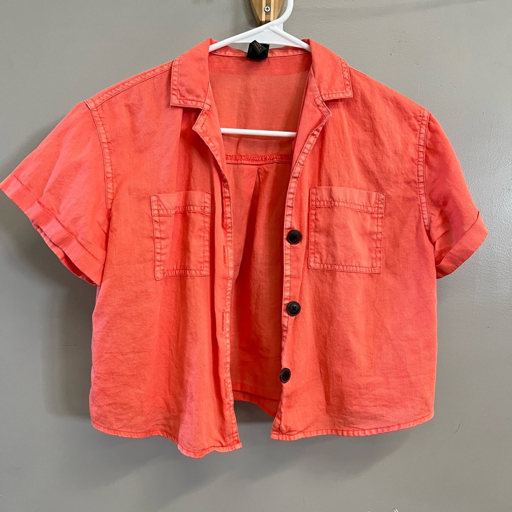Wild Fable cropped button up - Picture 2 of 4